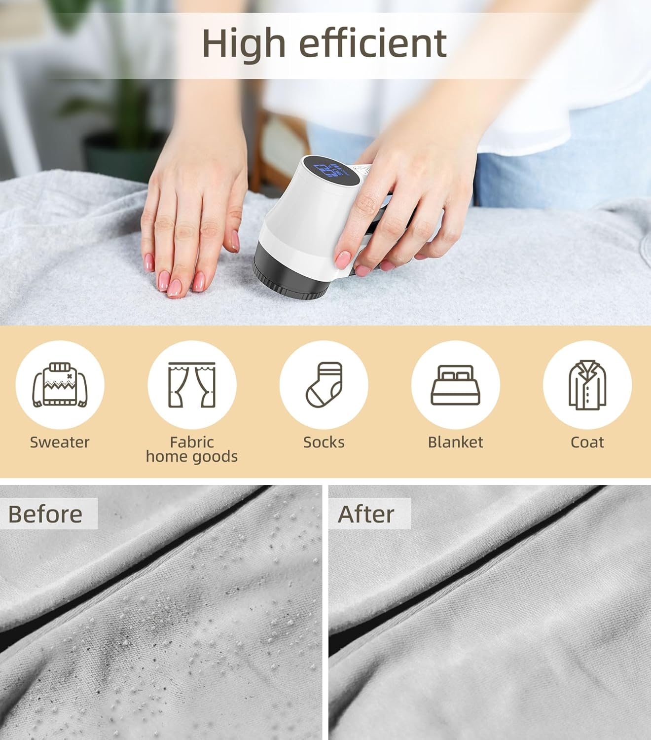 CuieTuee fabric shaver for clothes removing fuzz from sweaters and blankets for a fresh look