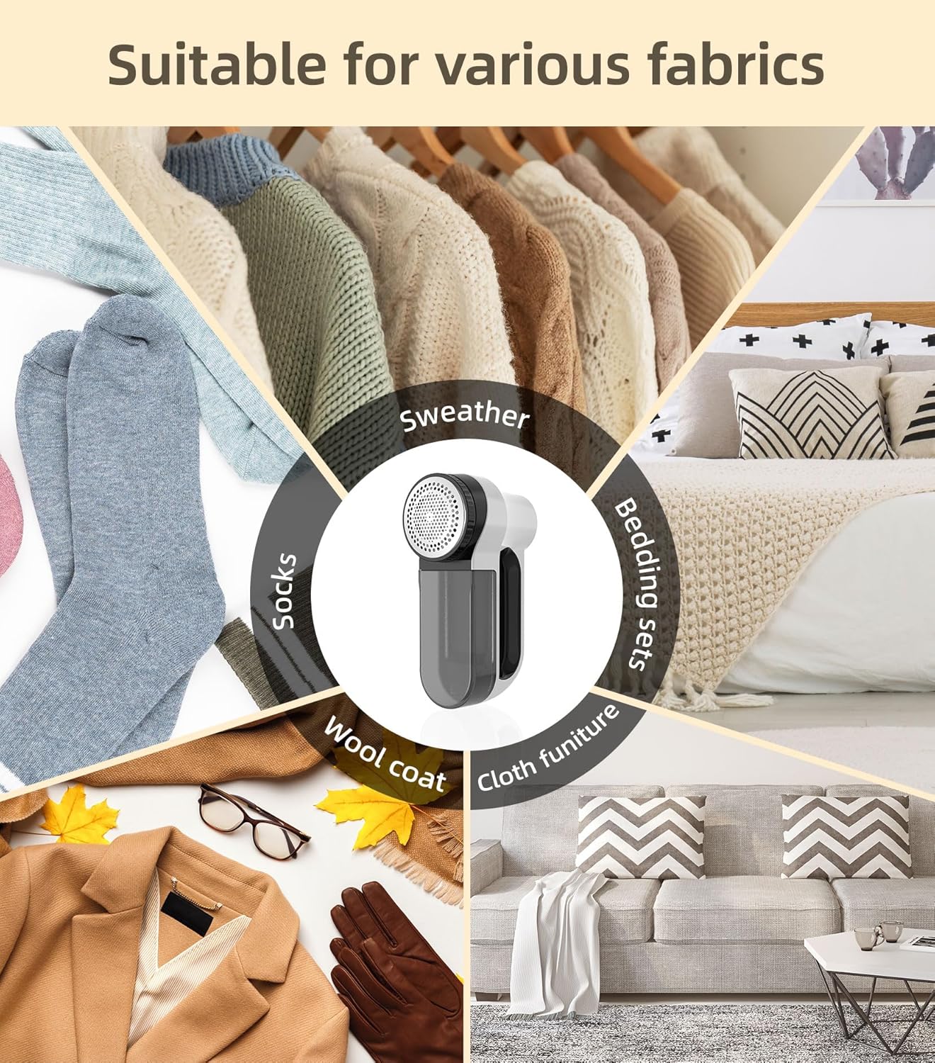 CuieTuee fabric shaver for clothes designed to remove lint from various fabrics like sweaters and coats
