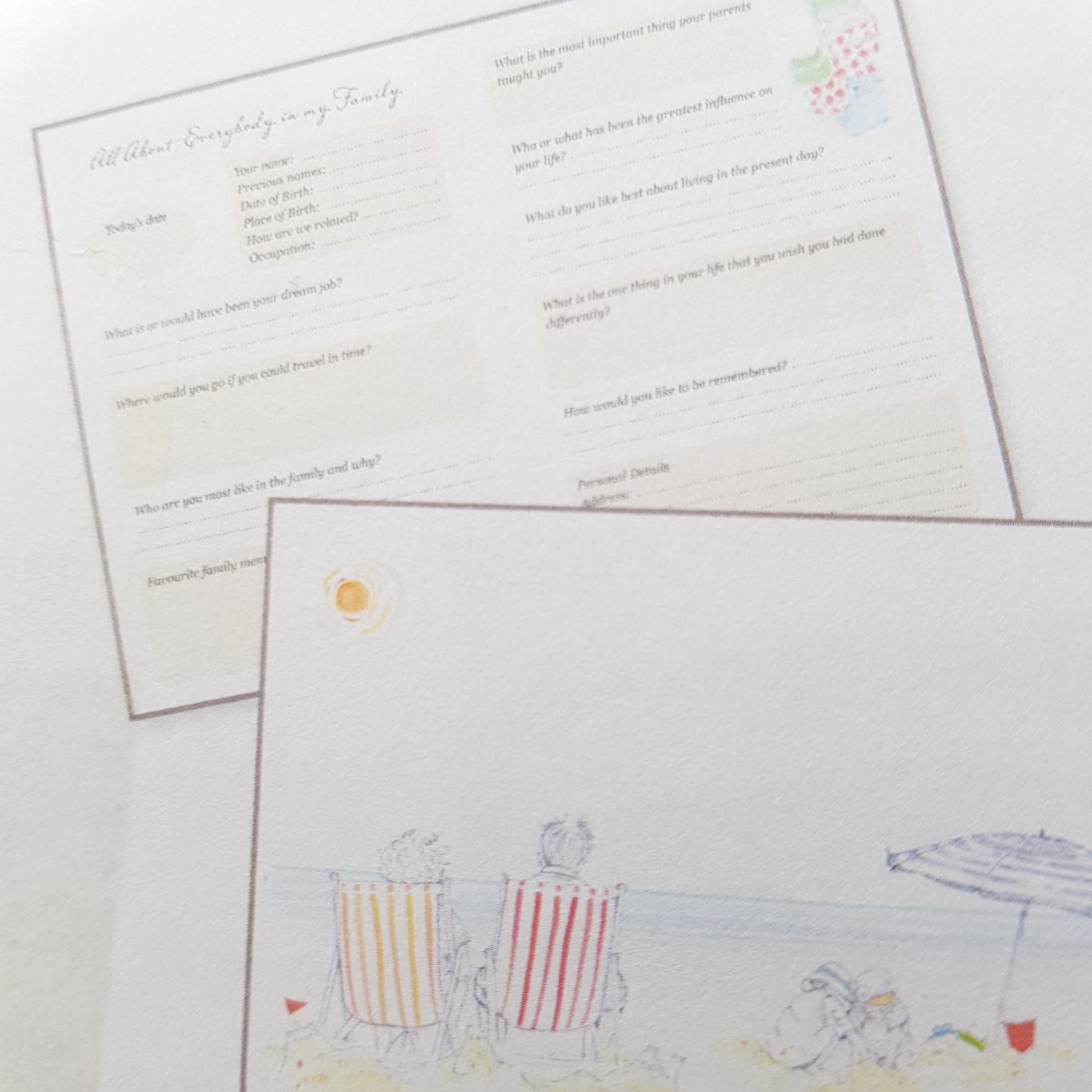 All About Everybody Family Memory Book with Illustrated Pages for Preserving Family Stories