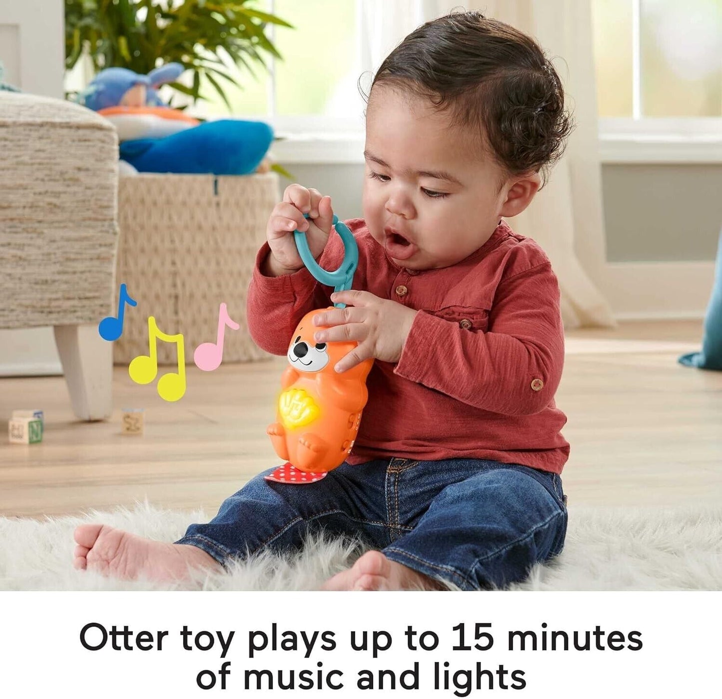 Fisher Price 3 in 1 gym newborn playset with an interactive otter toy for music and lights