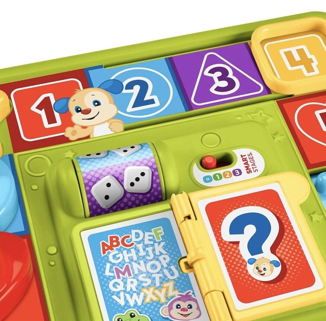 Fisher-Price interactive activity board with colourful buttons and learning features for toddlers