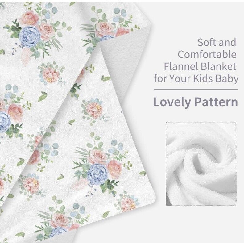 Floral Patterned Flannel Blanket for Kids from The Trading Warehouse, Soft and Comfortable for Babies