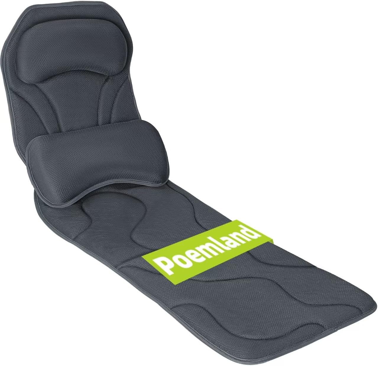 Comfortable full body bath pillow for tub with supportive headrest in grey for relaxing baths