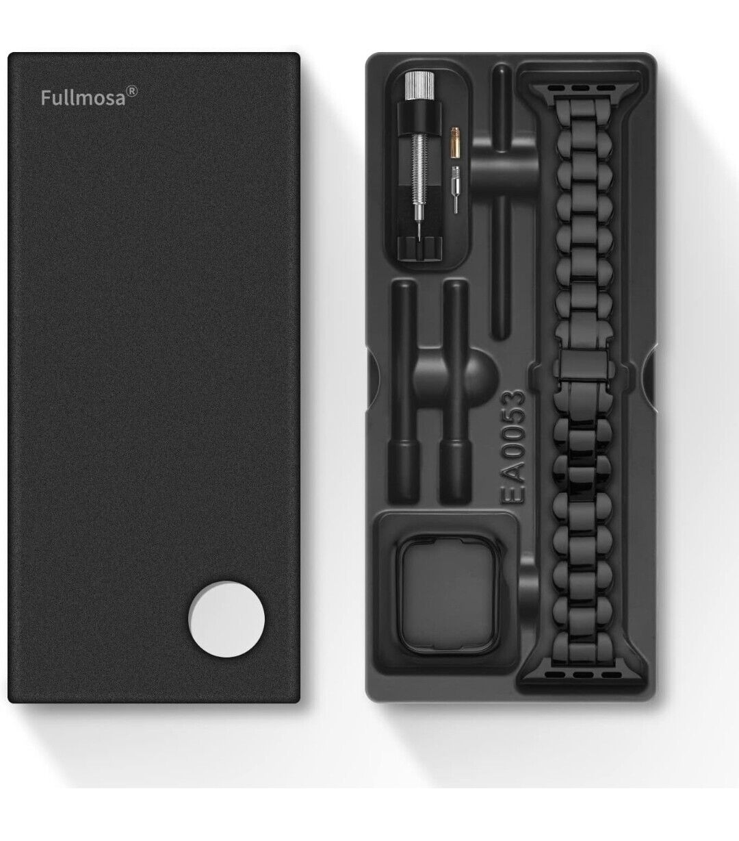 Stylish metal Apple Watch strap 38mm in sleek packaging with adjustment tools from The Trading Warehouse