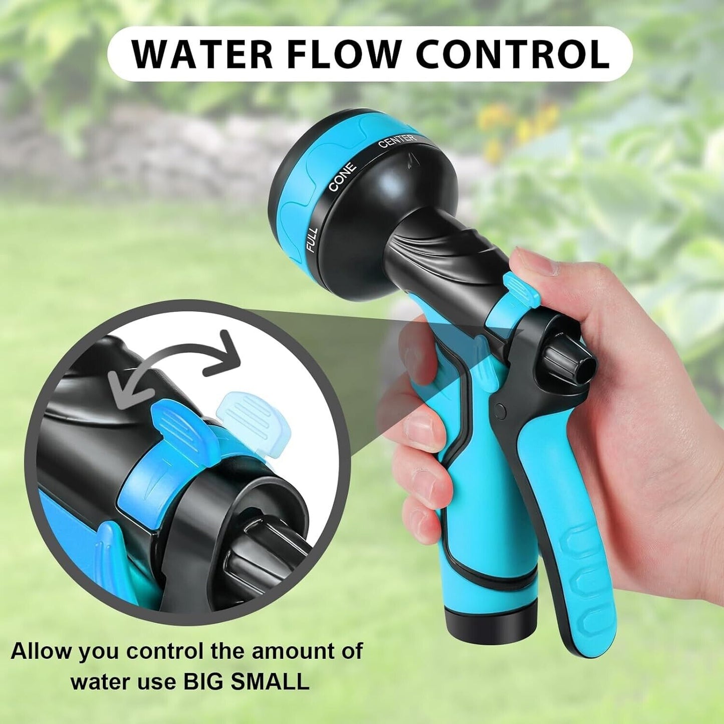 Hose pipe spray gun for garden with adjustable flow control and ergonomic handle for comfortable use