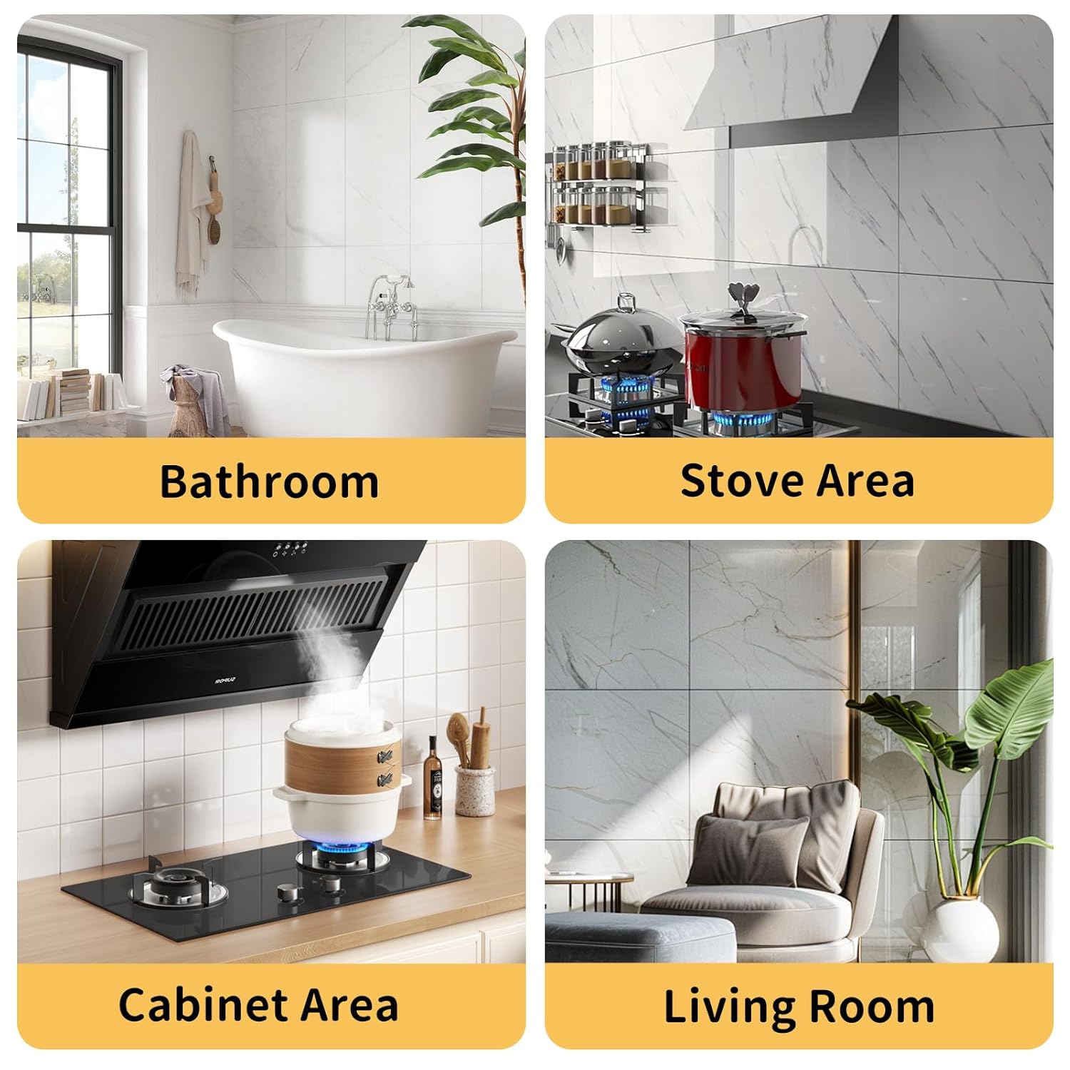 Stylish home interiors showcasing the grout pen for tile repair in bathroom and kitchen settings