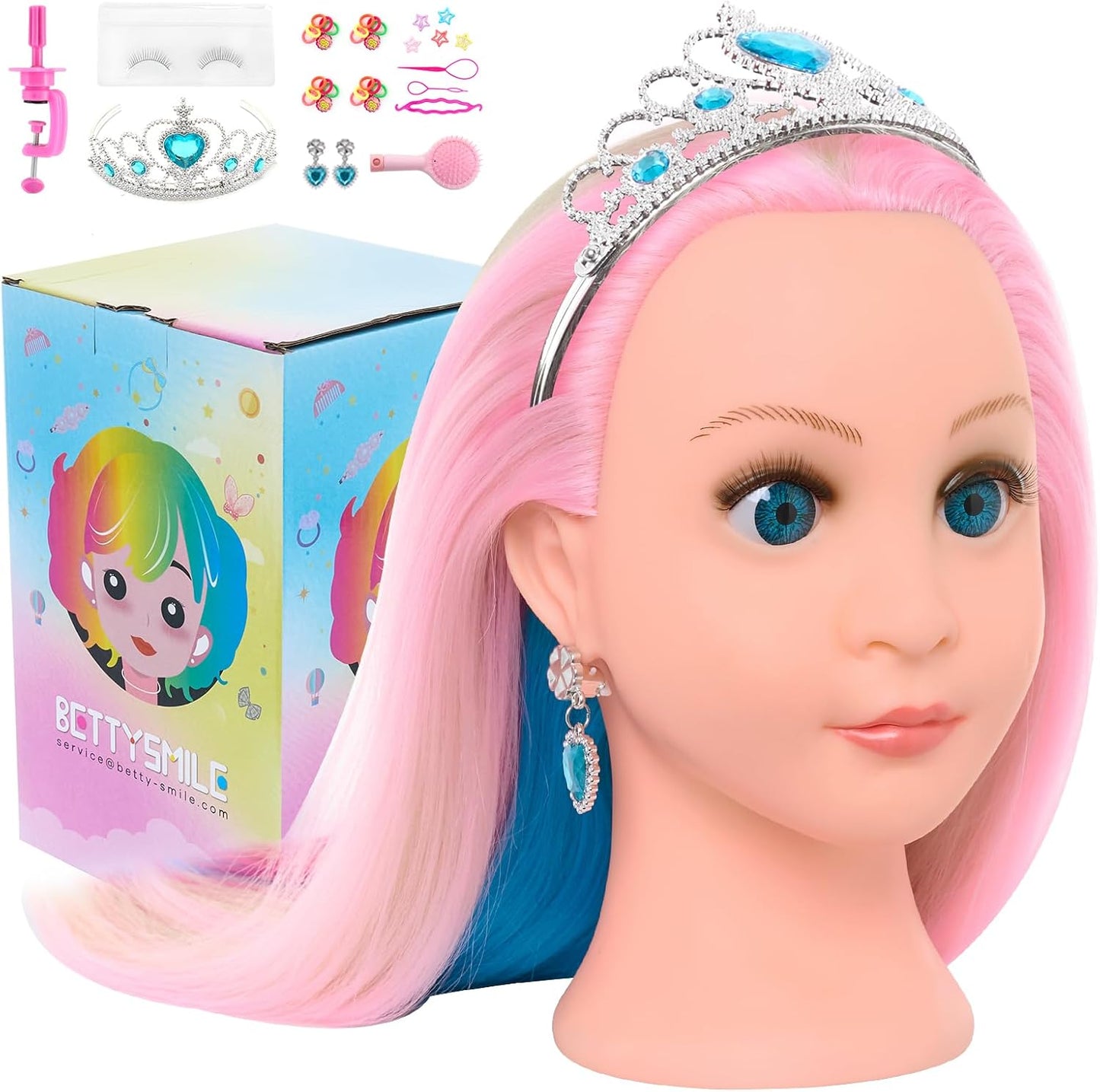 22 inch hairdressing training head by Bettysmile with accessories for realistic styling practice