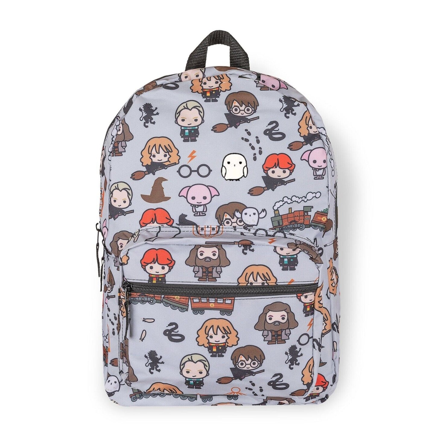 Harry Potter chibi backpack featuring colorful characters and fun designs for fans of the series