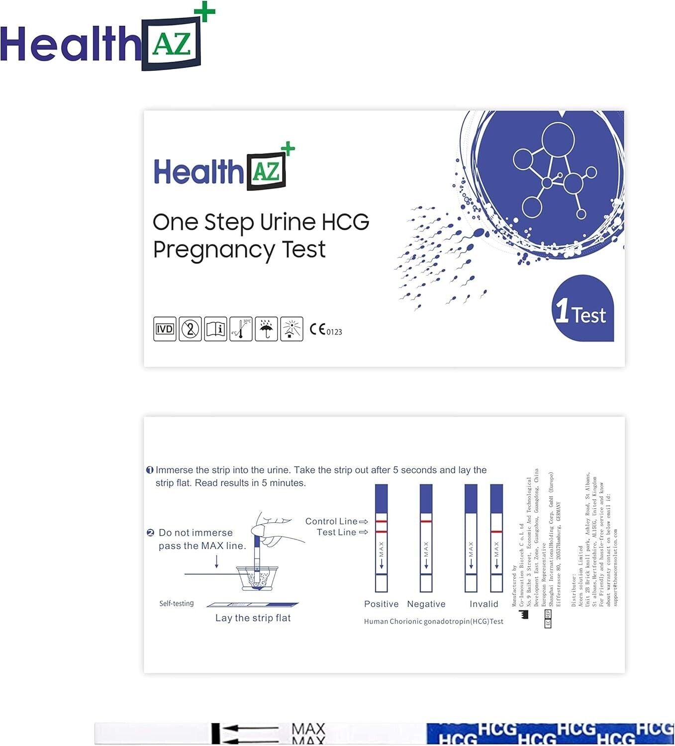 HealthAZ One Step Urine HCG pregnancy test strips with urine cups for accurate results