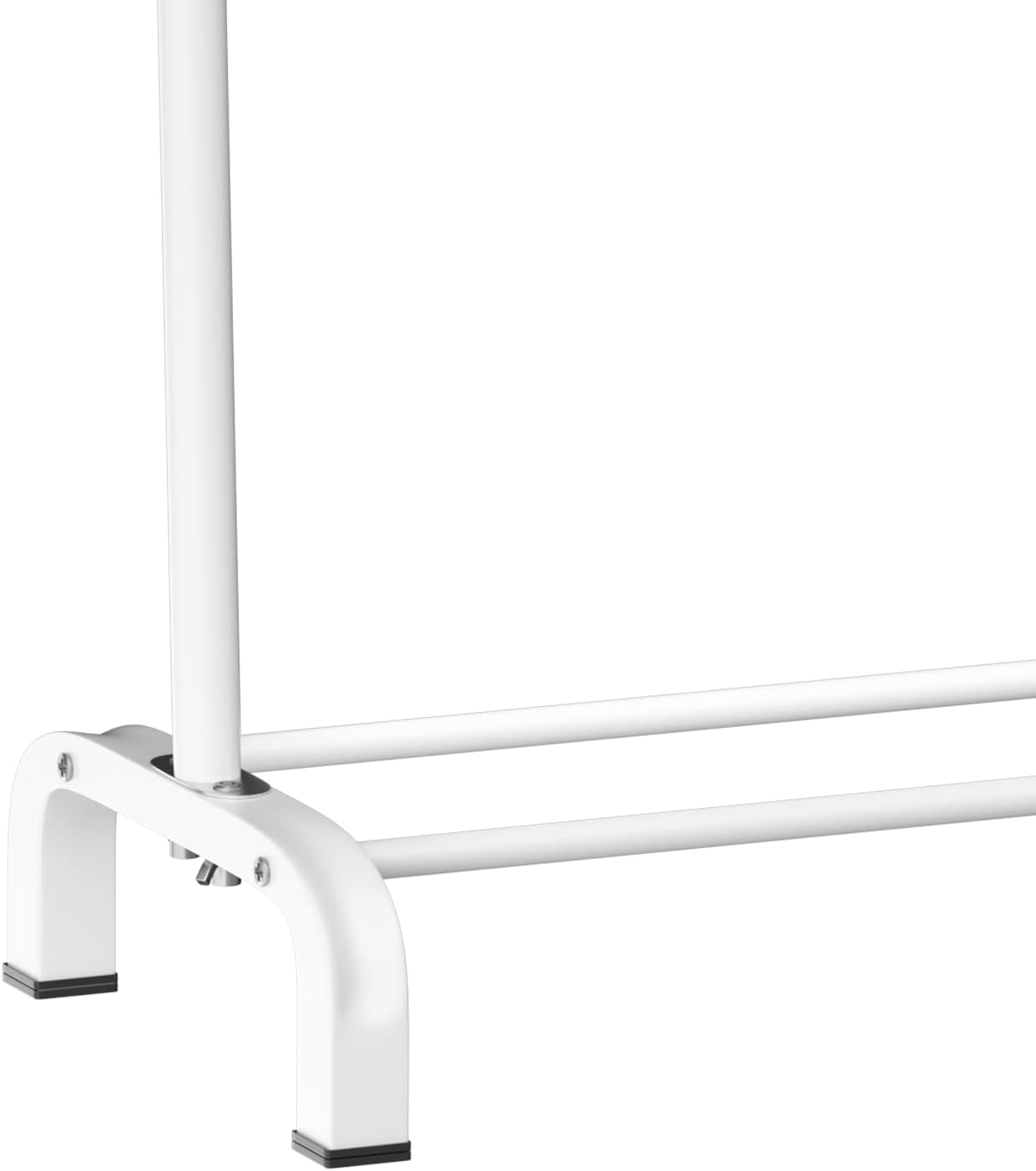 LOEFME heavy duty clothes rail with sturdy base and robust white metal frame for reliable clothing storage