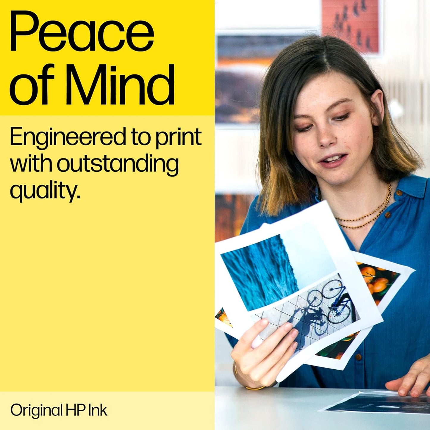 HP 62XL black ink cartridge showcased with quality printed images demonstrating its performance