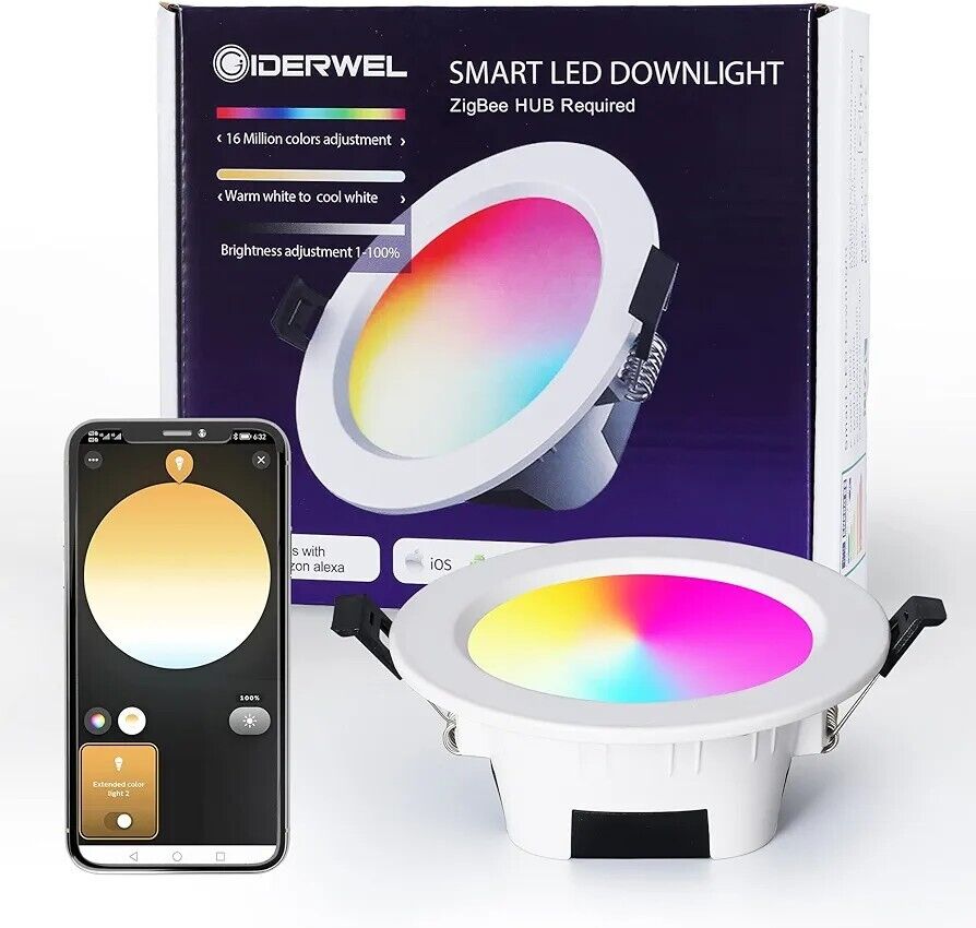 RGBWW colour changing ceiling light with smartphone app control for customised lighting options