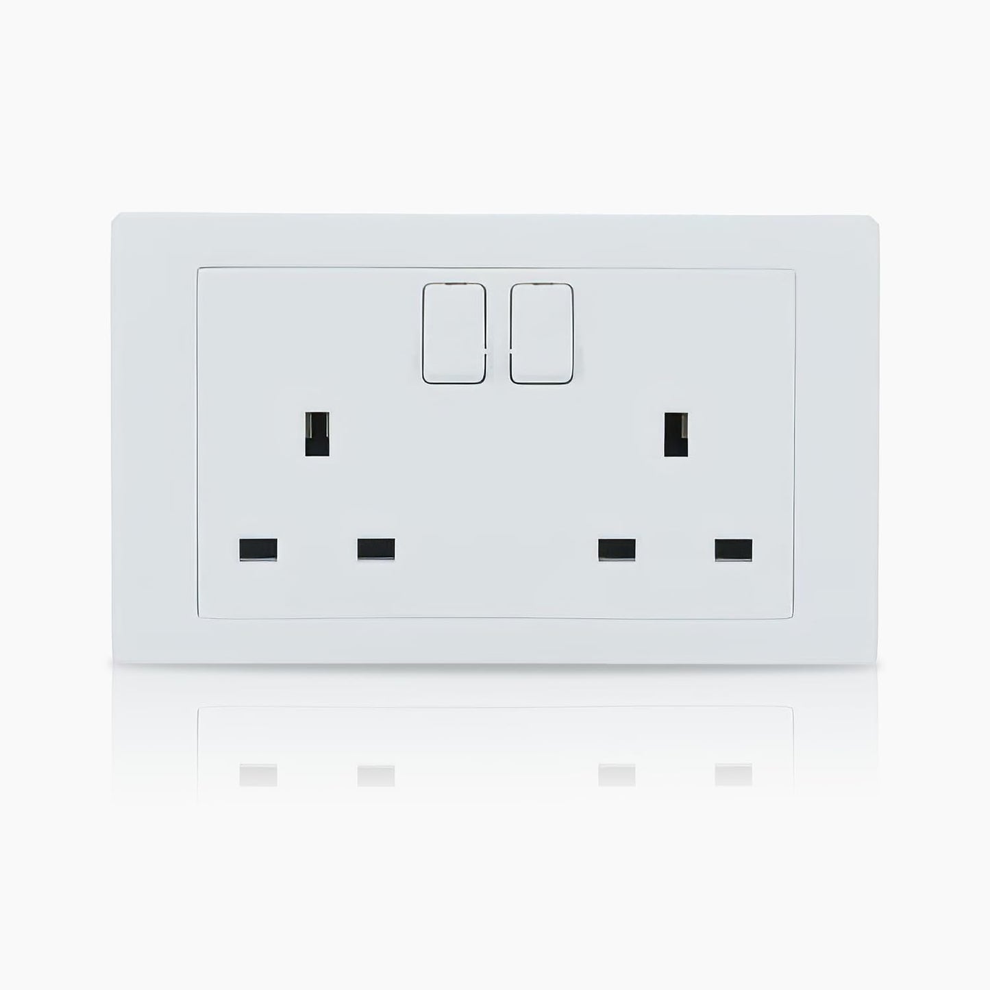 ABB Inora 2 gang switched socket with clean design for modern home interiors