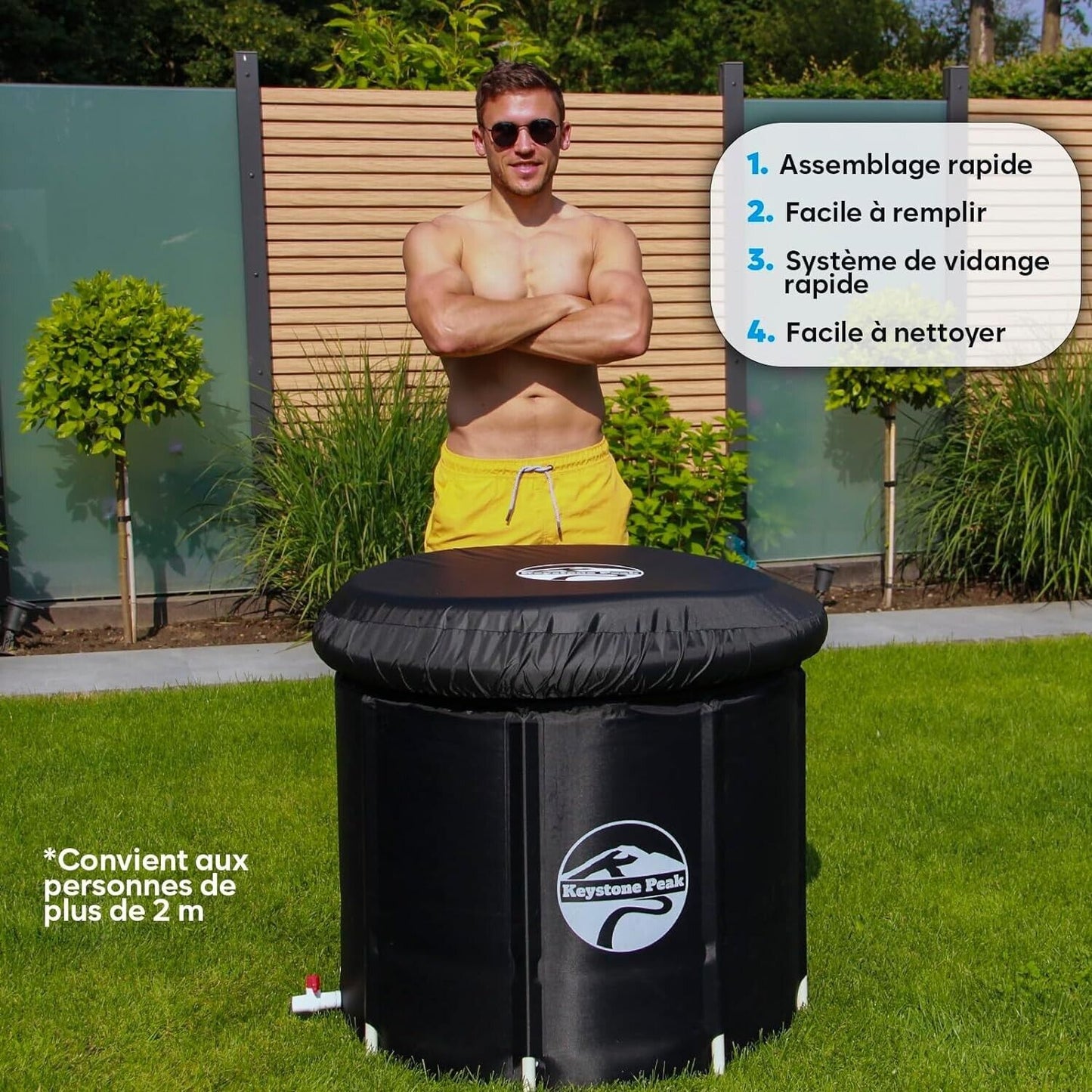 Keystone Peak recovery bath with quick assembly and easy-to-clean design for relaxing post-workout recovery