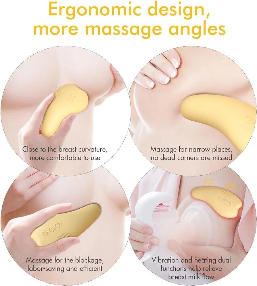 Kisdream breast massager for breastfeeding with ergonomic design and multiple massage angles for comfort