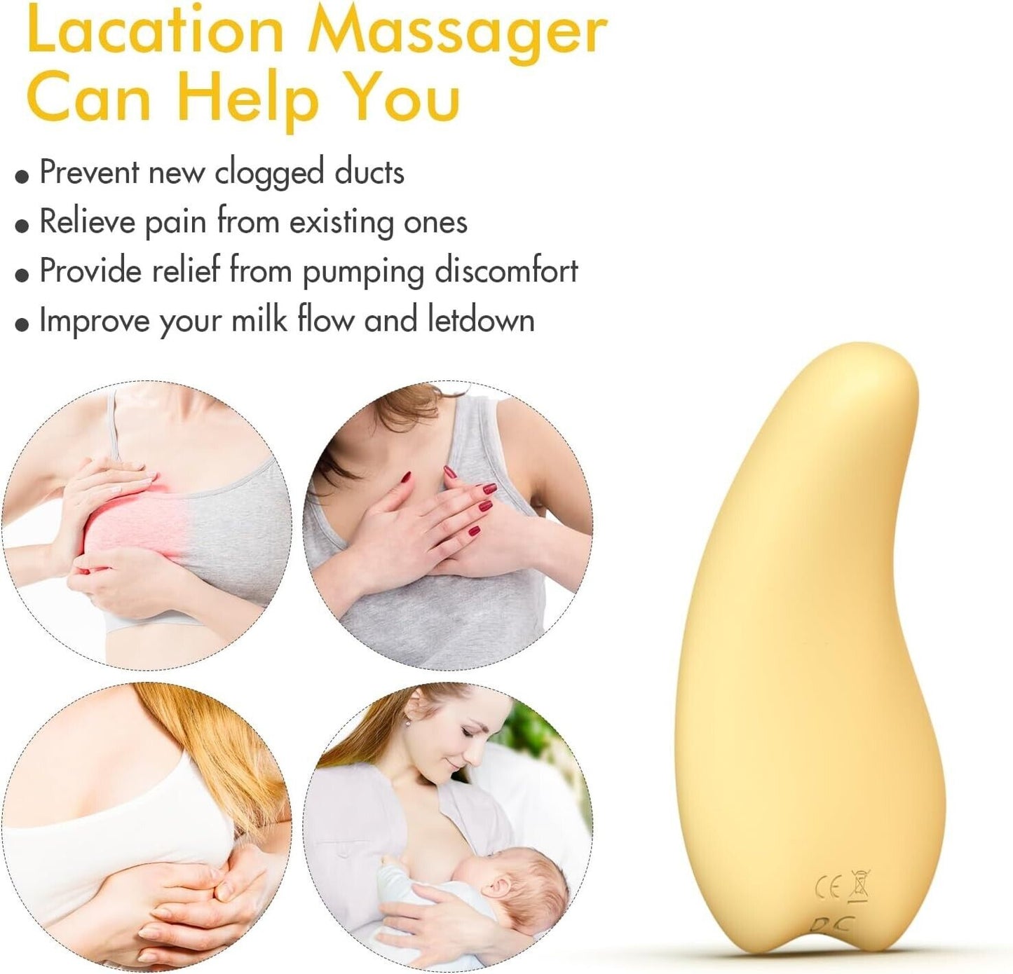 Kisdream breast massager for breastfeeding designed to relieve pain and improve milk flow during lactation