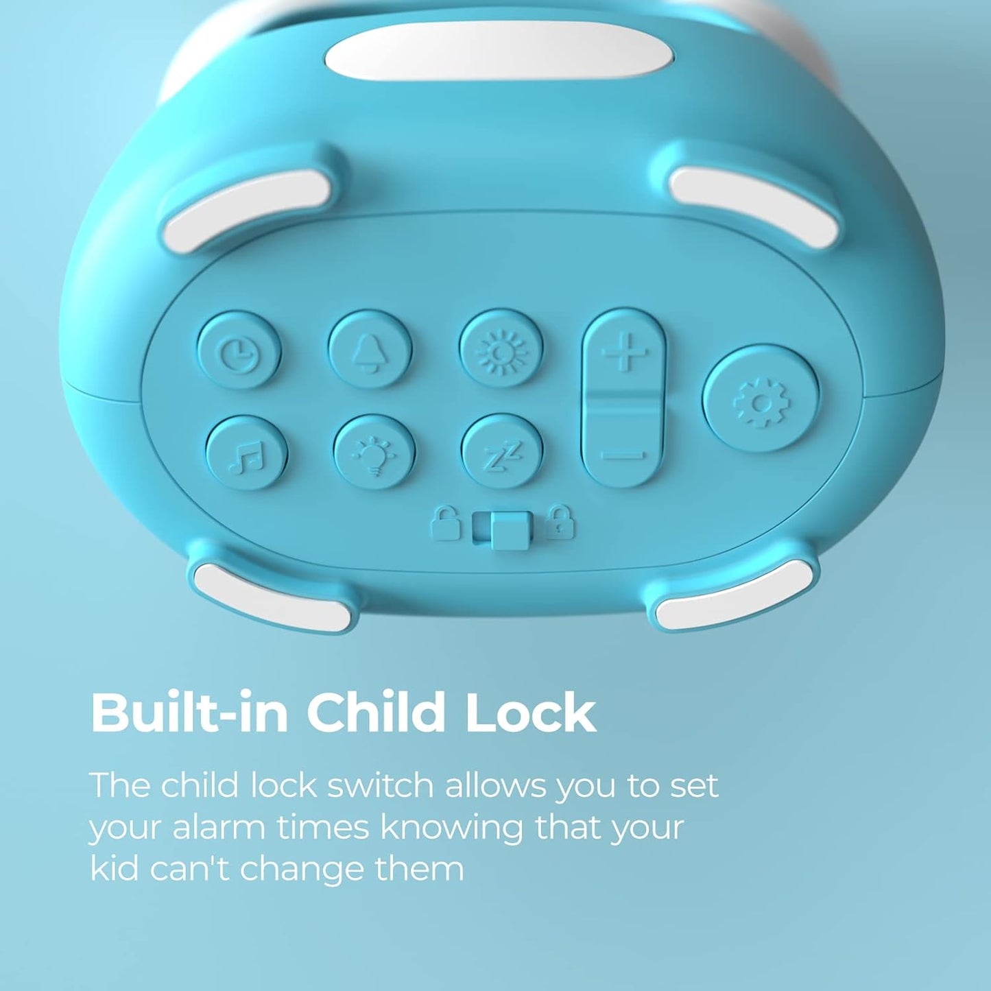 i-box kids alarm clock with built-in child lock feature for secure alarm settings