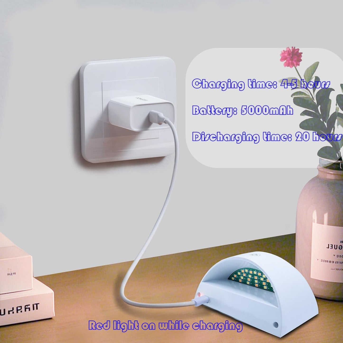 Joyes LED rechargeable wall lights charging with a 5000mAh battery for long use