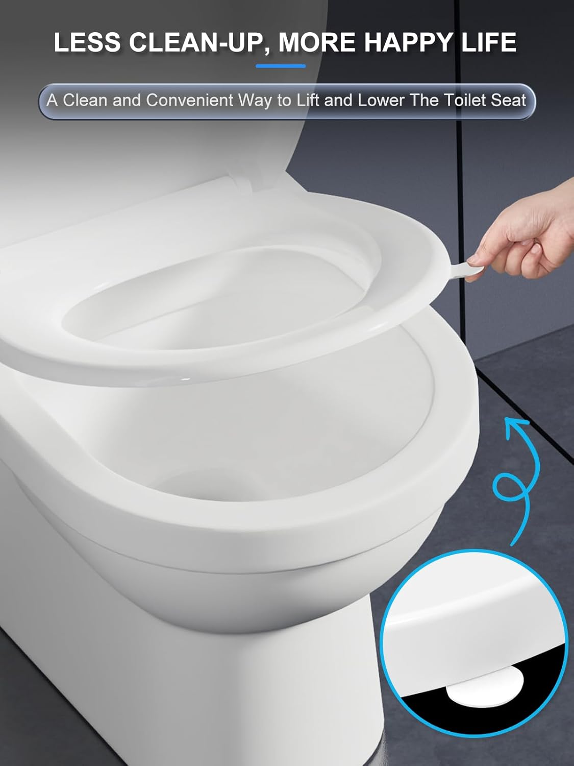 Lightweight toilet seat soft close designed for easy lifting and lowering, enhancing bathroom convenience