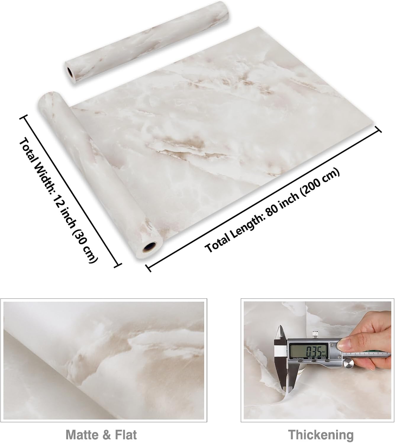 Cre8tive marble pattern wallpaper for living room in matte finish, 12 inches wide and 80 inches long
