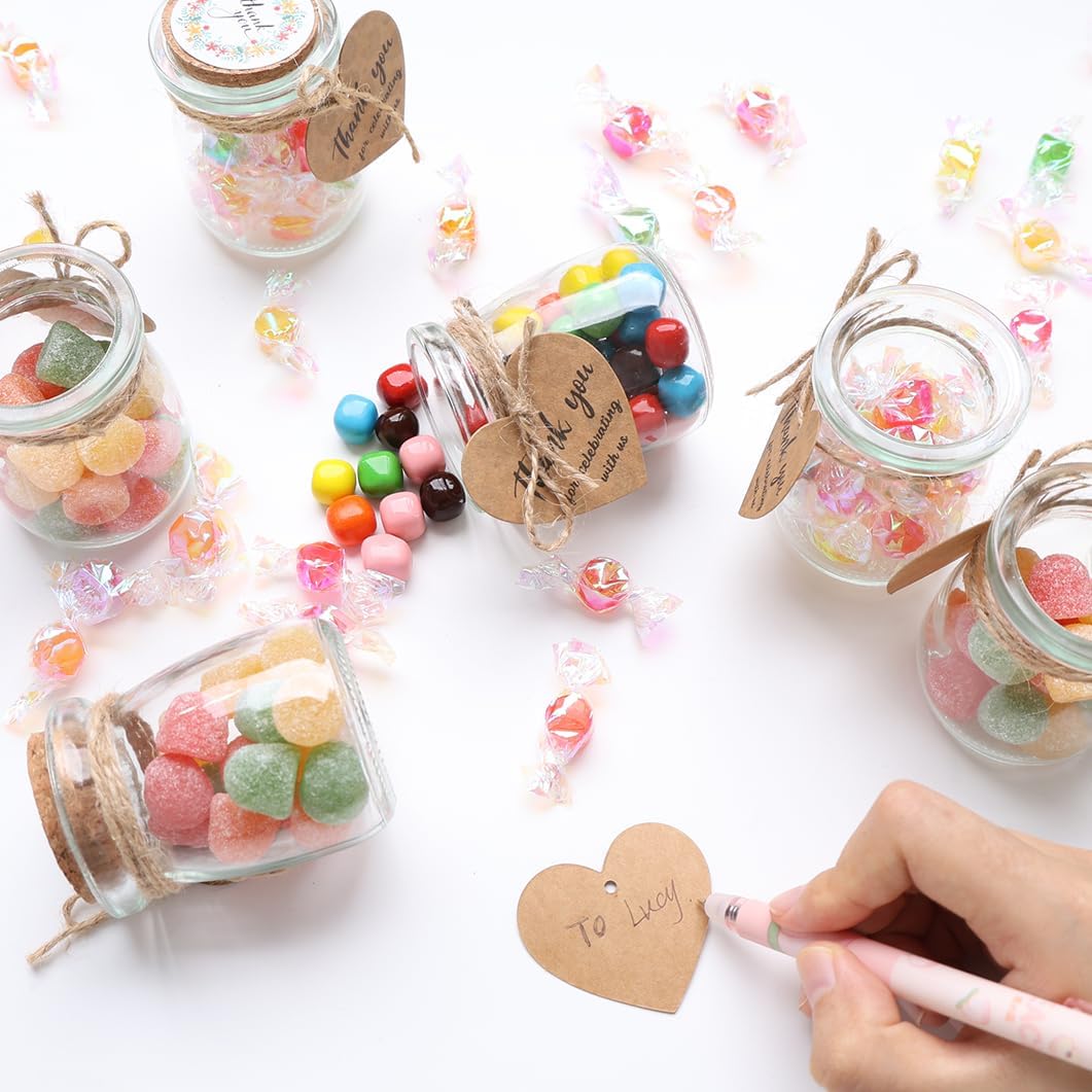 AIXIANG Colorful Glass Jars Filled with Assorted Candies and Gift Tags for Home Decor