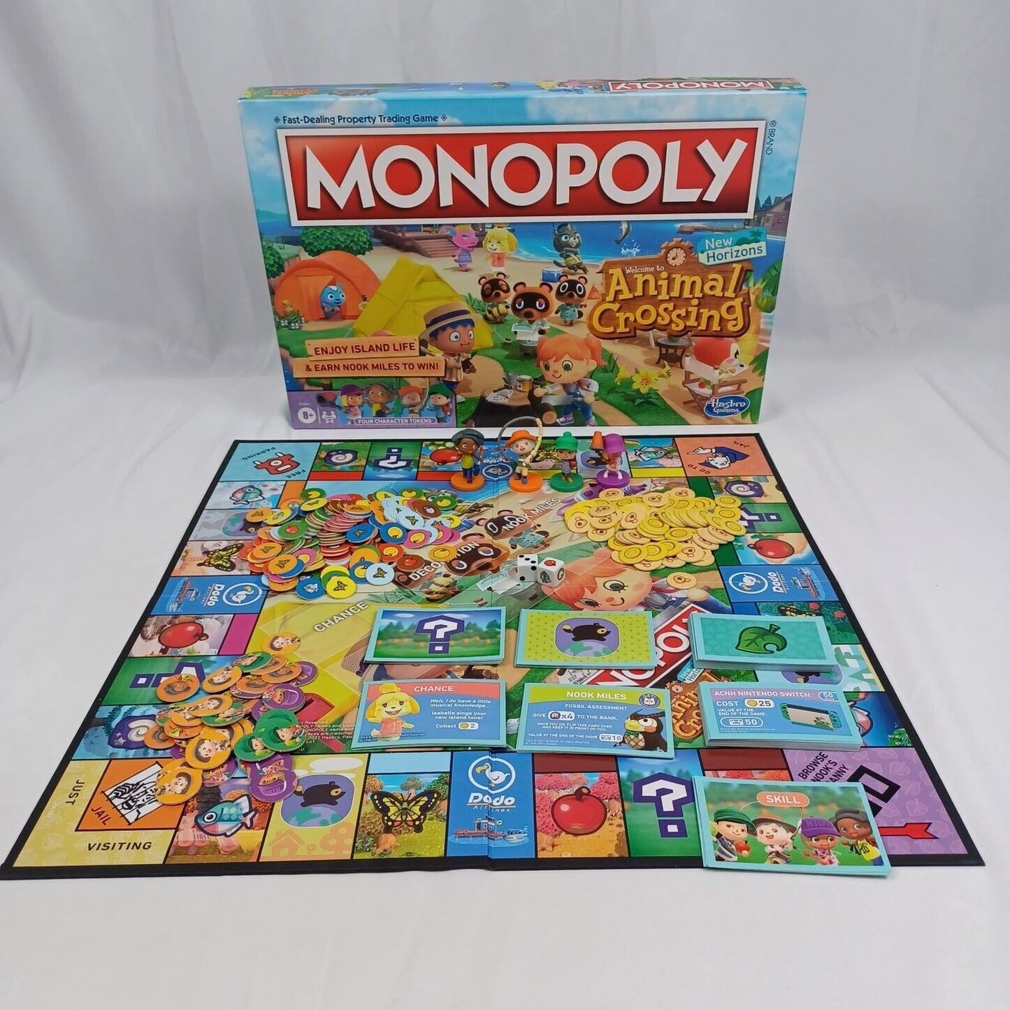 Monopoly Animal Crossing Board Game with colorful game board and character tokens for family fun