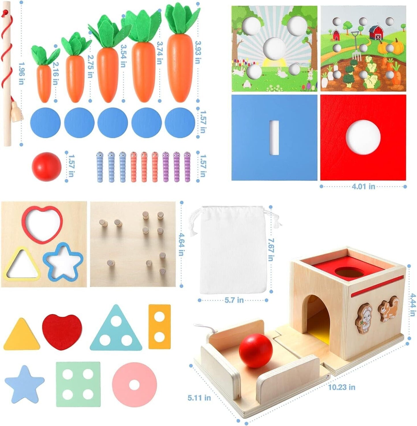 Montessori toys for 3 year olds featuring various shapes and colours for early learning and development