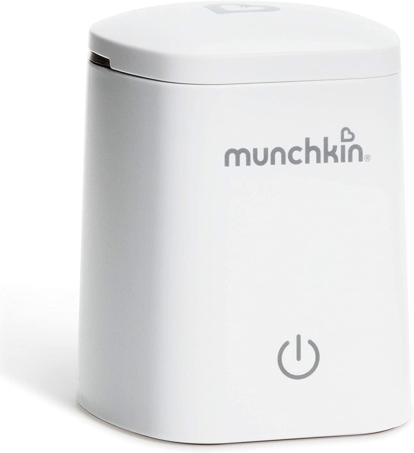 Munchkin digital baby bottle warmer in white with a simple power button design