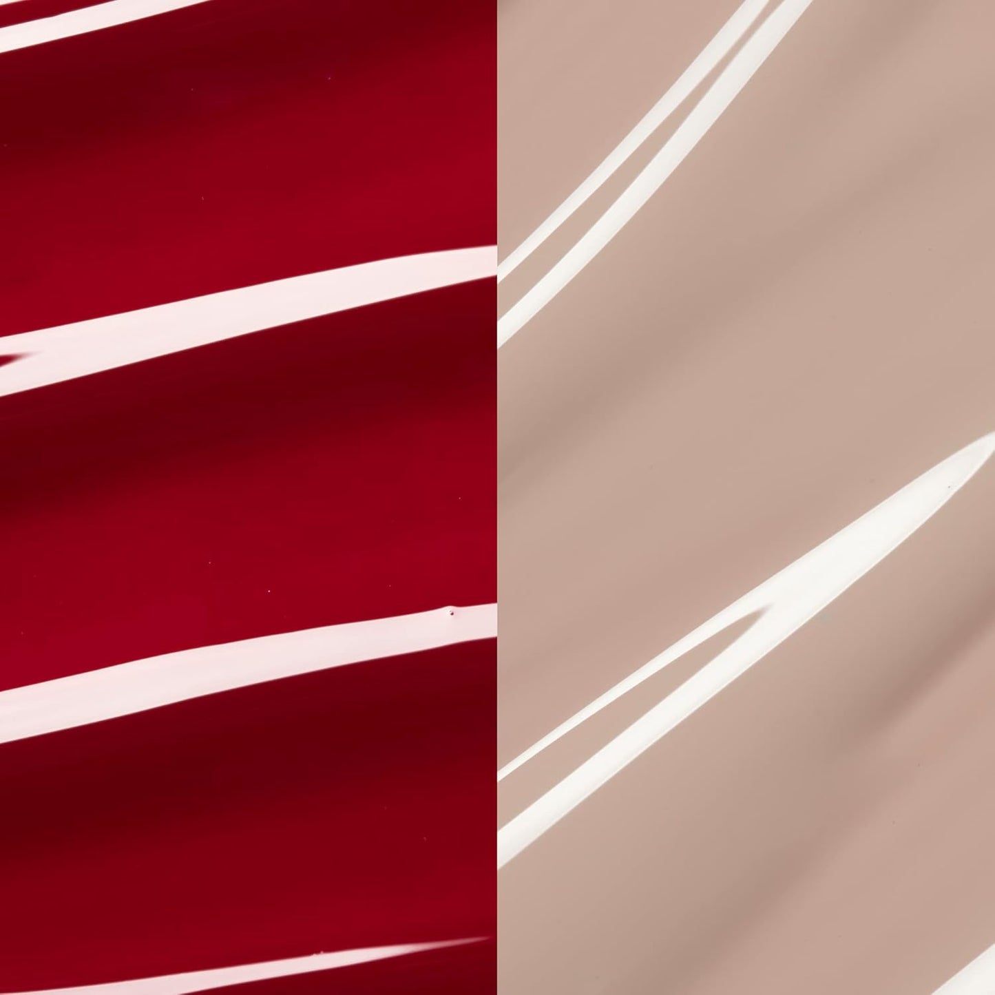 Mylee Mygel Colour Collection nail polish in rich red and soft nude shades for stylish nails