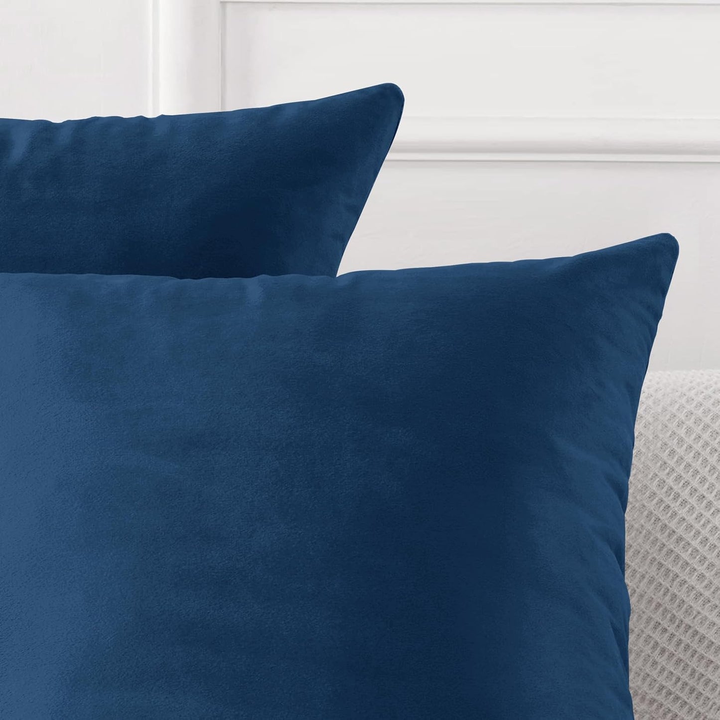 Hafaa navy crushed velvet cushion covers, soft texture and rich colour for stylish home decor.