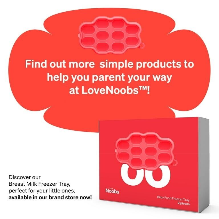 Two-piece baby food pacifier feeder set by LoveNoobs ideal for introducing solids to your little ones
