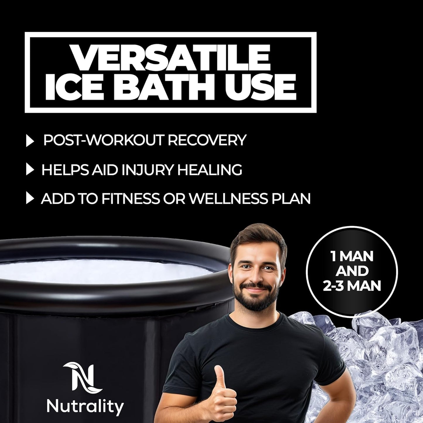Nutrality 320L cold water therapy tub for post-workout recovery and injury healing