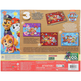 Nickelodeon Paw Patrol wood puzzle set featuring three colourful designs for children