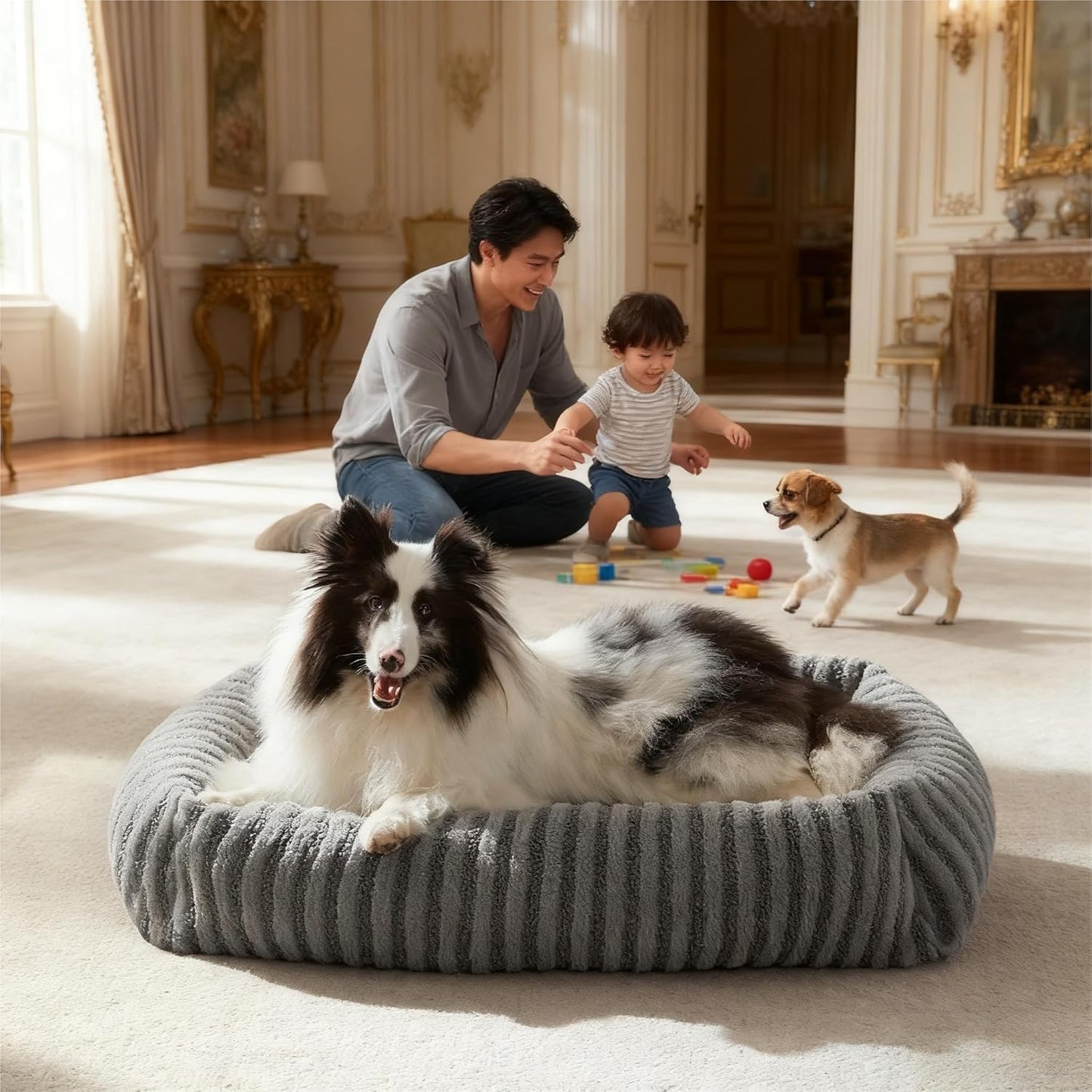 Pawk small dog bed waterproof cover in grey, providing comfort and durability for pets.