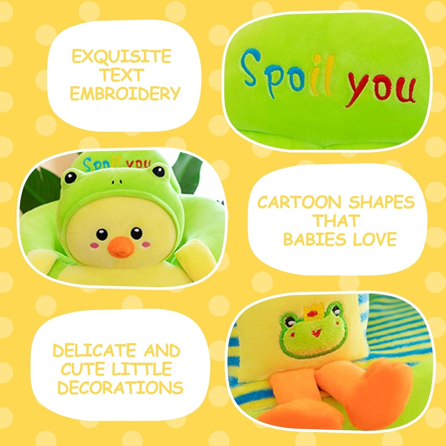 Penguin baby seat with soft plush fabric, cartoon shapes, and exquisite text embroidery for comfort