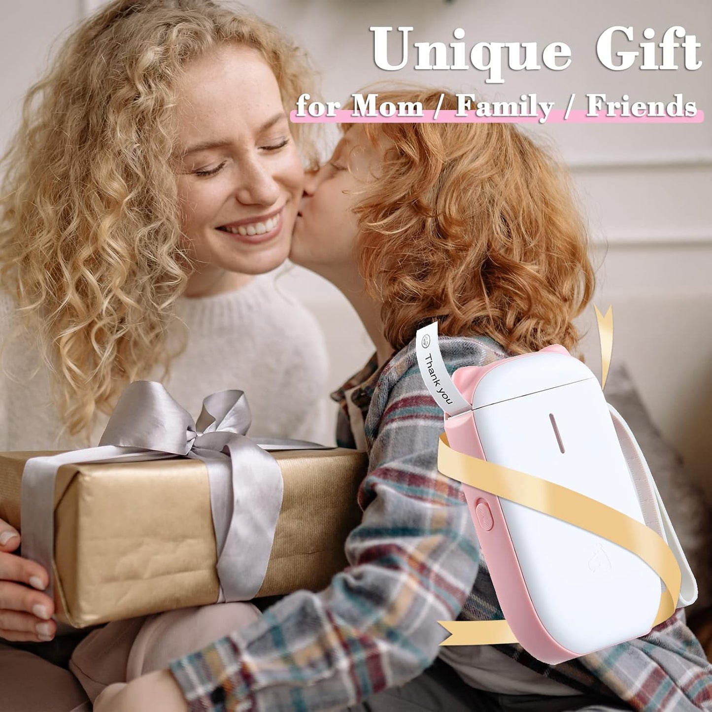 Clabel portable label maker in pink, perfect for organising gifts and personal items