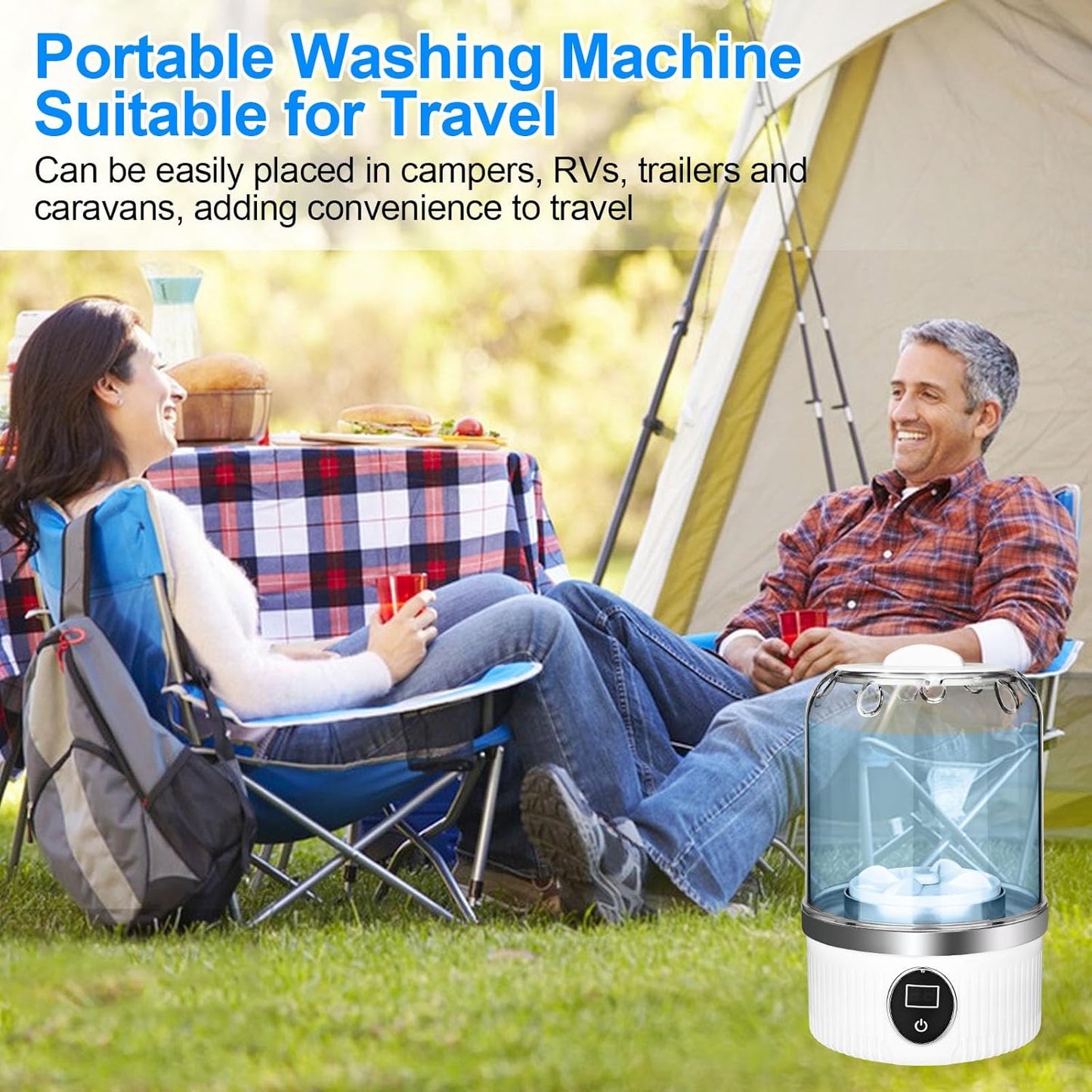 DMJJSD Portable Washing Machine for Travel ideal for campers and RVs, promoting convenience and ease of use
