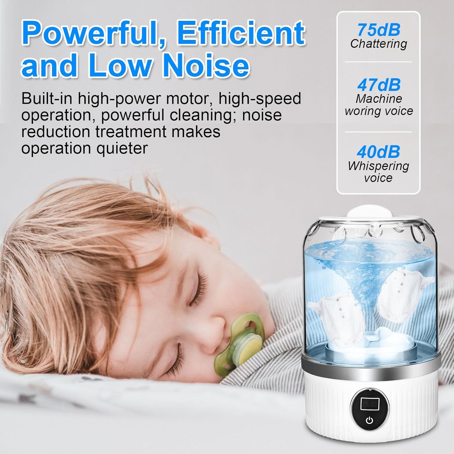 DMJJSD portable washing machine for travel with powerful motor and low noise operation