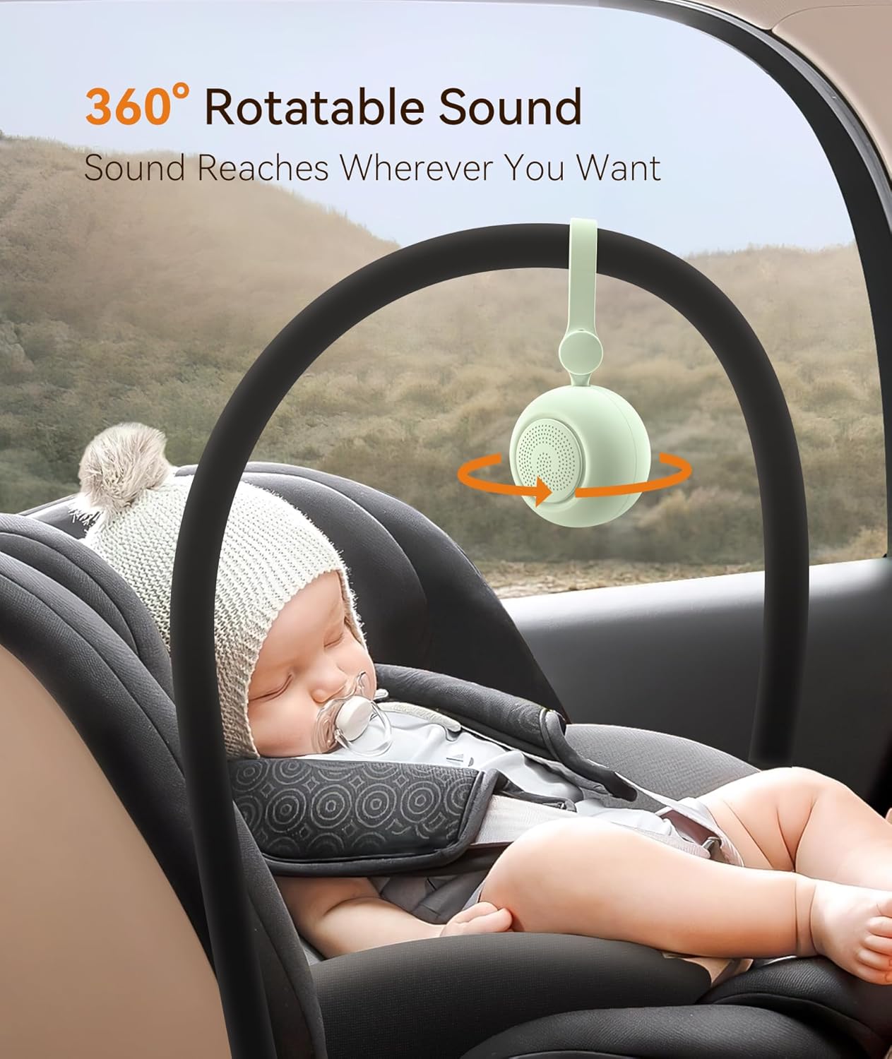 Dreamegg portable white noise machine with 360 rotatable sound, ideal for soothing babies in car seats