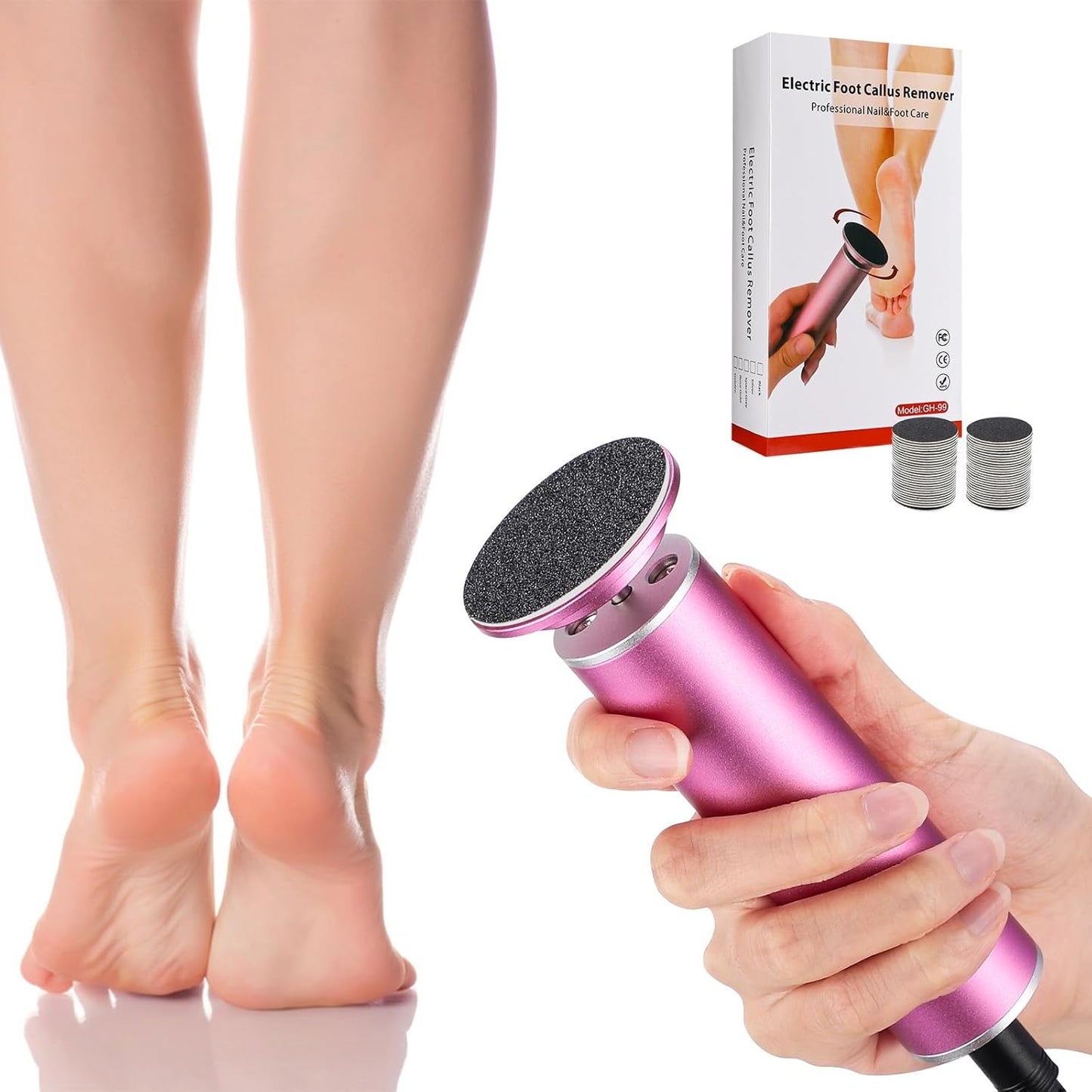 Romyse professional pedicure tool with sandpaper discs for effective foot care and callus removal