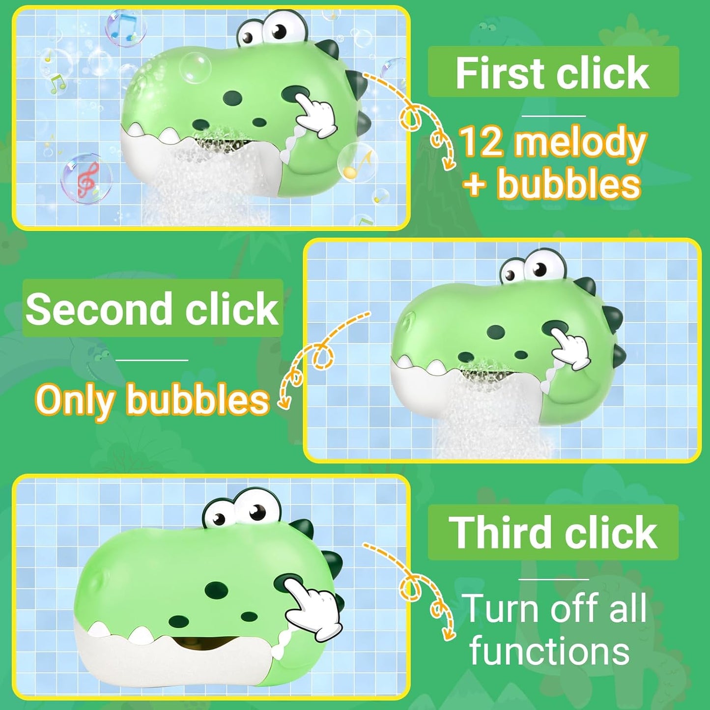 JoiTale rechargeable baby bath bubble machine with melodies and bubble functions for kids' bath time fun