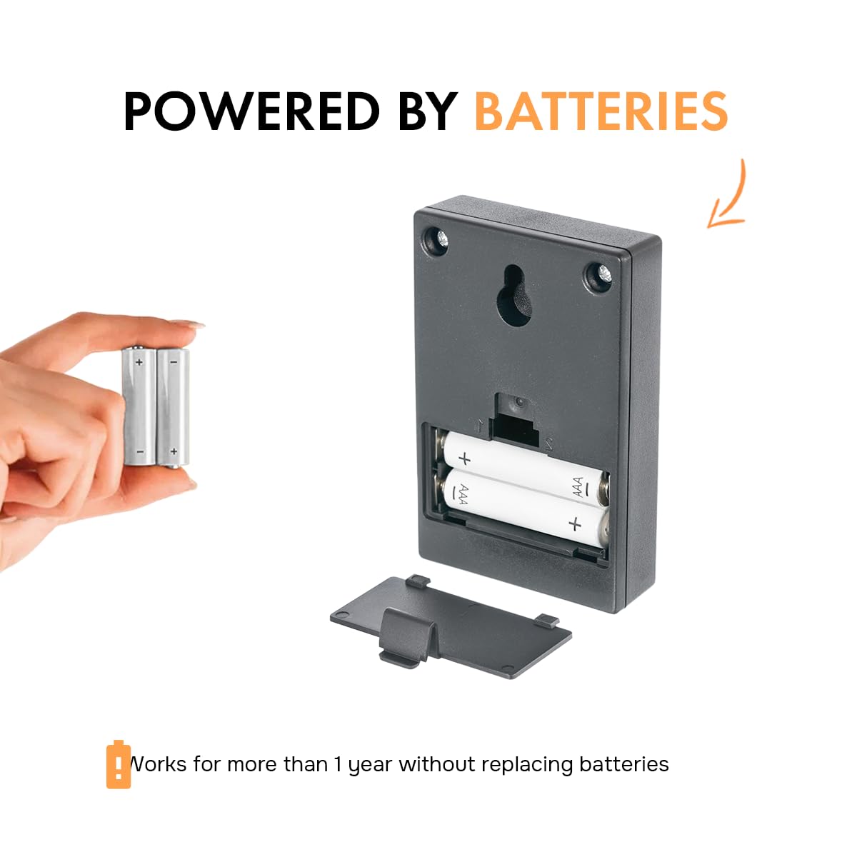 Battery compartment of a SmartCounter retail people counter device for easy battery replacement