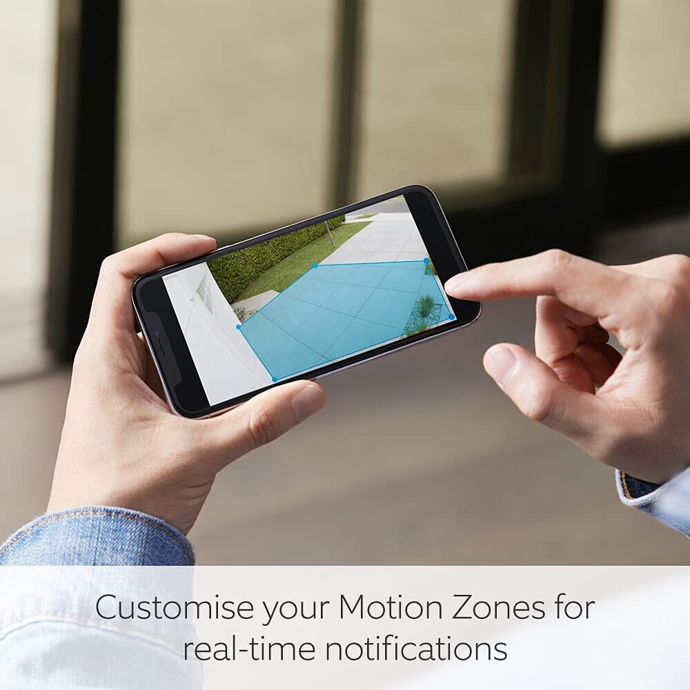 User customizing Motion Zones on the Ring Floodlight Cam Black for real-time notifications