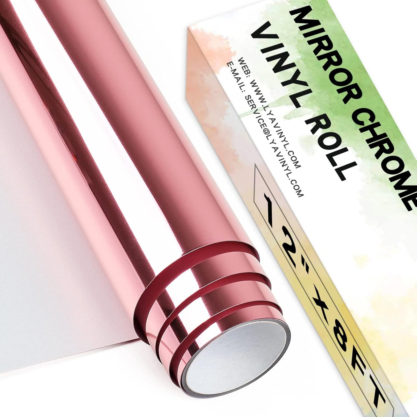 Lya Vinyl rose gold chrome vinyl roll in 12x8 feet size, perfect for crafting and DIY projects