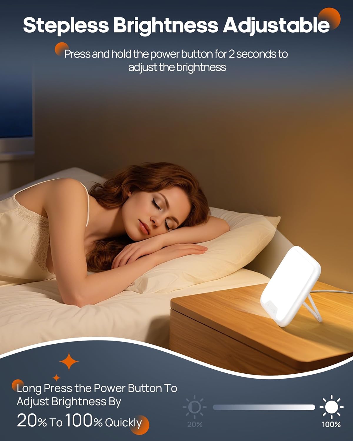 AJVV SAD lamp 10000 Lux with stepless brightness adjustment for effective light therapy