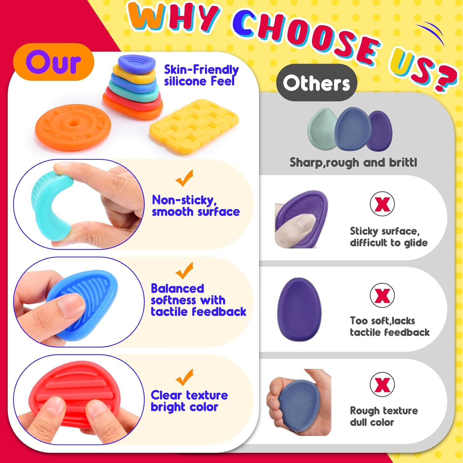 Leksakber sensory fidget toys set featuring various textured silicone shapes for tactile stimulation