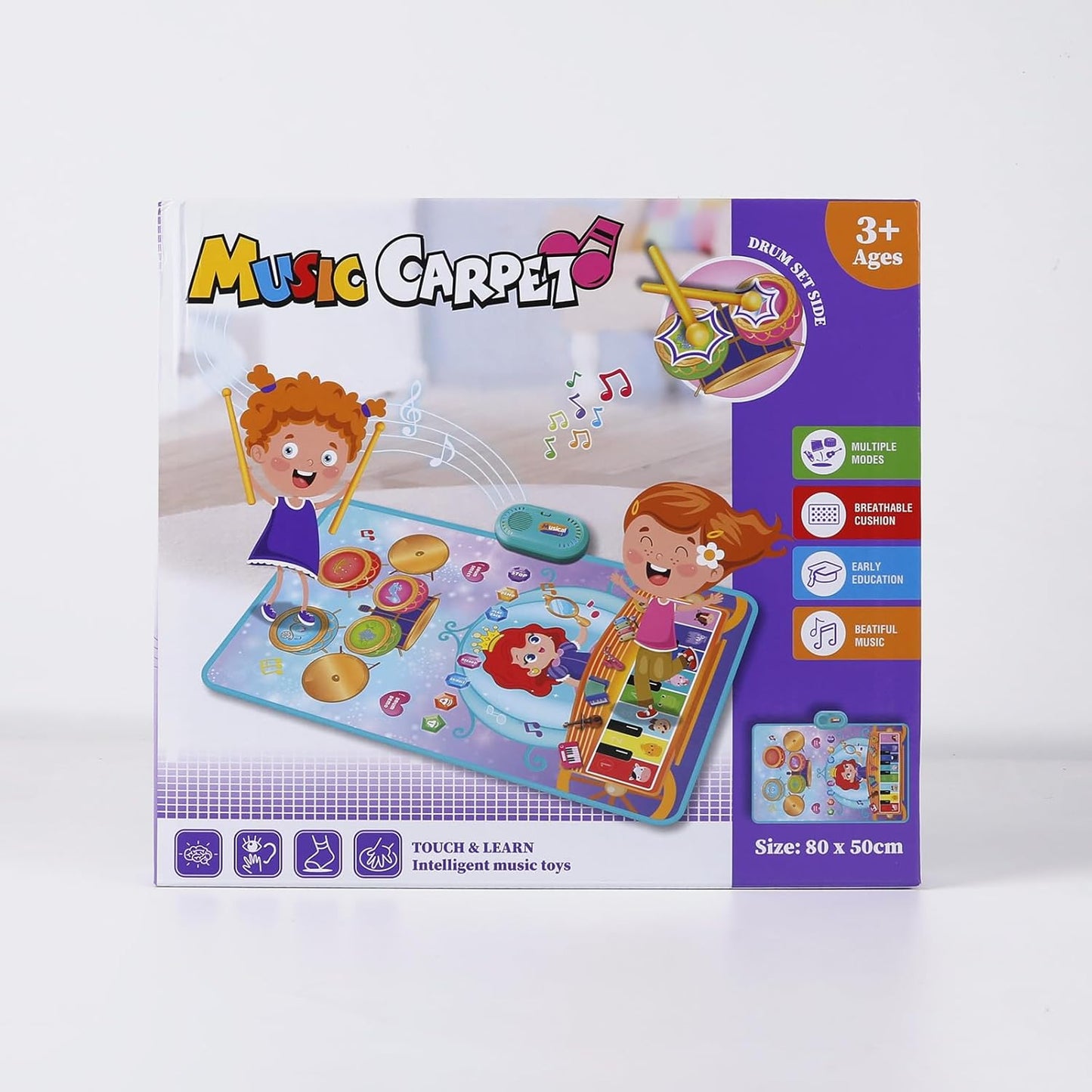 Shayson 3-in-1 piano drum mat for kids with colourful musical features and interactive design