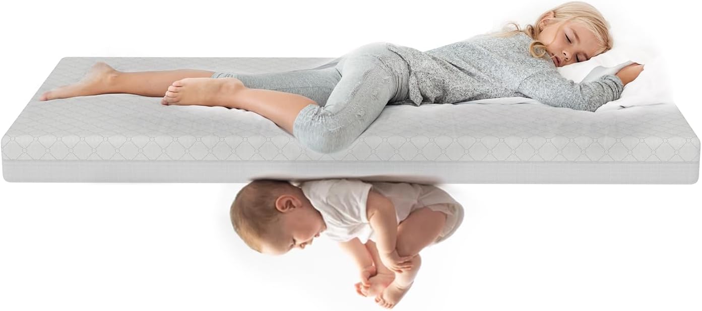 Sleepy Owl premium foam cot mattress designed for comfort with a child sleeping peacefully on it