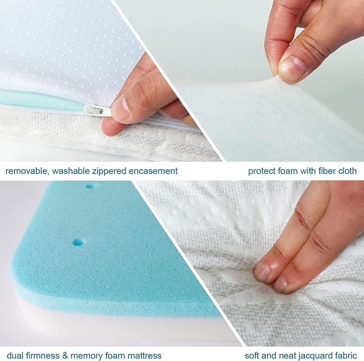 Sprintspirit cot mattress for travel with removable zipper case, dual firmness, and soft jacquard fabric