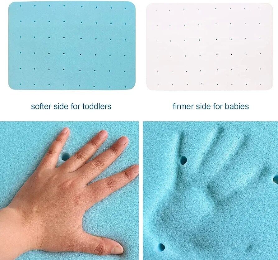 Sprintspirit cot mattress for travel with dual firmness for toddlers and babies, featuring a breathable design
